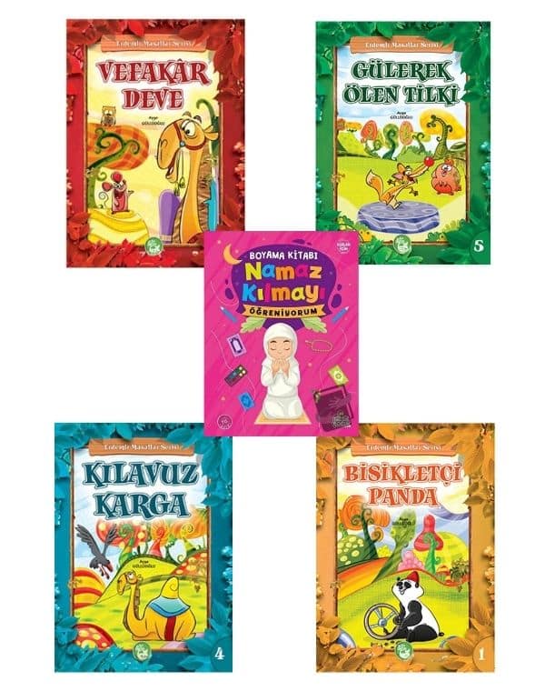 Masal seti 
(3-5 yaş renkli buyuk boy 5 kitap ) kitap kapağı 