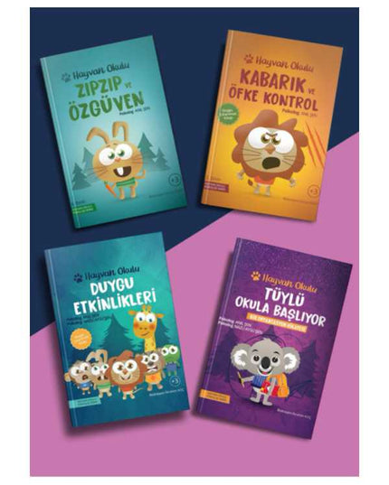 Alfa Zeka Hayvan Okulu Psikoloji Serisi 4' Lü Set -  Zıpzıp ile Özgüven Serisi kitap kapağı