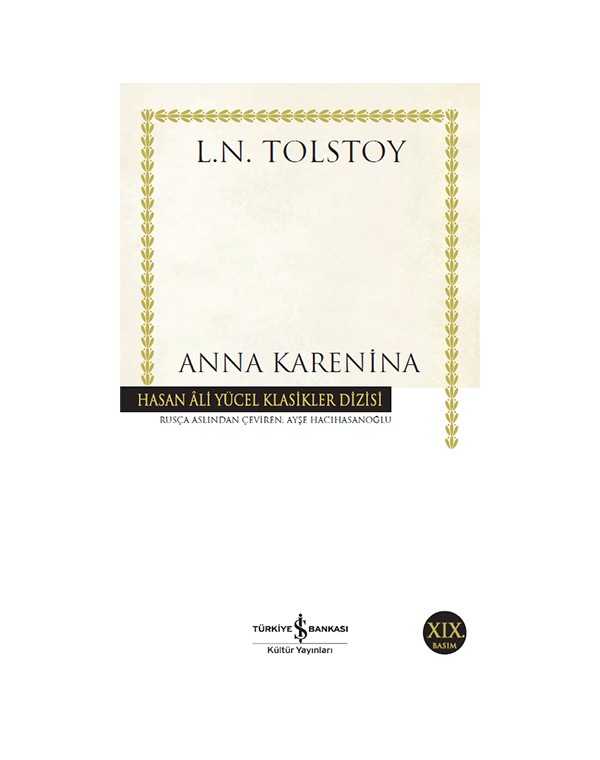 Anna Karenina kitap kapağı