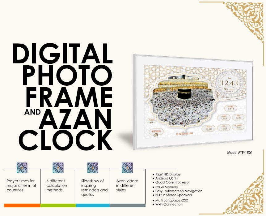 AYiNE TV Digital Photo Frame And Azan Clock - detail