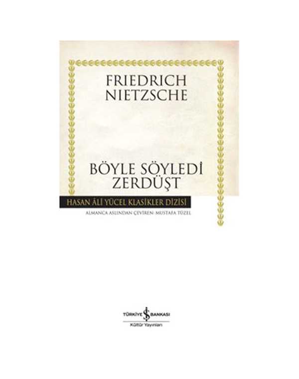Böyle Söyledi Zerdüşt - Hasan Ali Yücel Klasikleri kitap kapağı