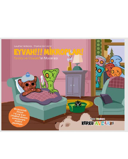 Korku Avcıları Eyvah Mikroplar - Resimli Öykü 3-8 Yaş kitap kapağı