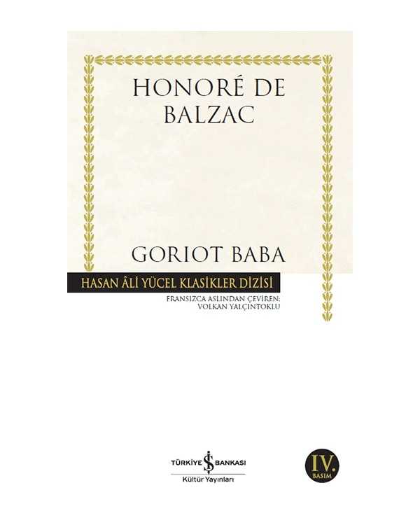 Goriot Baba-Hasan Ali Yücel Klasikler kitap kapağı