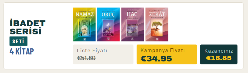 Pırlanta Eserleri - İbadet Serisi Tam Set (4 Kitap)