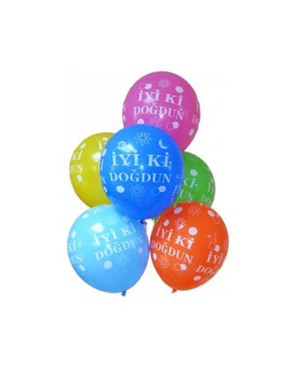 İyi ki Doğdun Yazılı Karışık Balon Doğum Günü - 10 Adet kitap kapağı