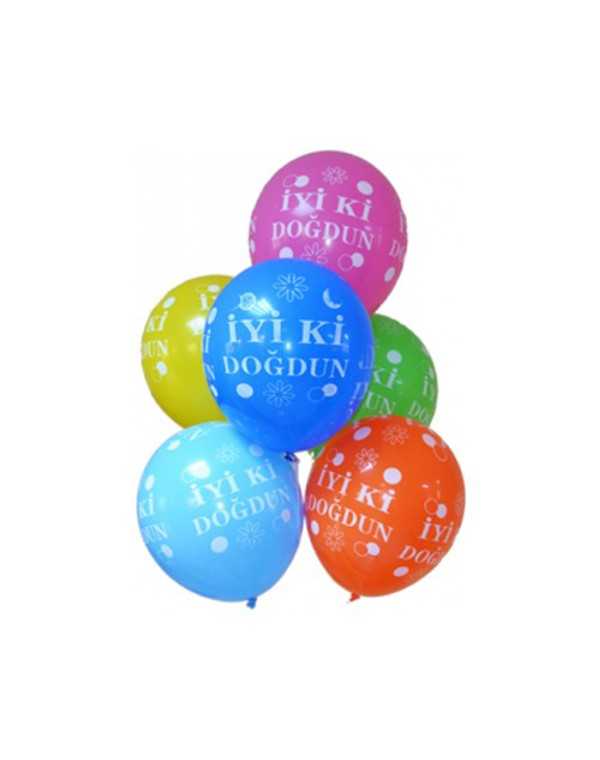 İyi ki Doğdun Yazılı Karışık Balon Doğum Günü - 10 Adet kitap kapağı
