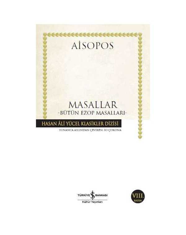 Masallar - Bütün Ezop Masalları kitap kapağı