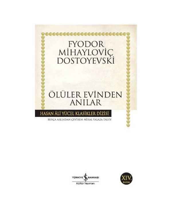 Ölüler Evinden Anılar kitap kapağı
