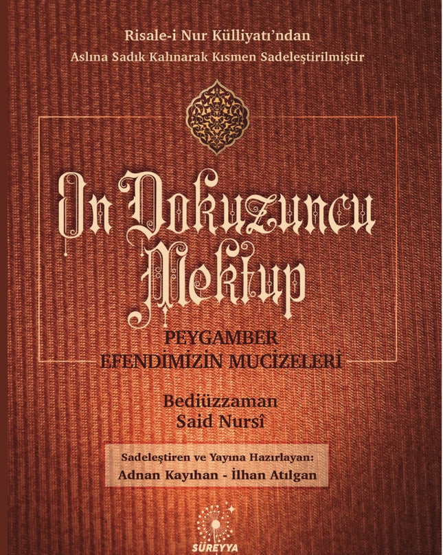On Dokuzuncu Mektup Peygamber Efendimiz‘in Mucizeleri kitap kapağı – Bediüzzaman Said Nursî