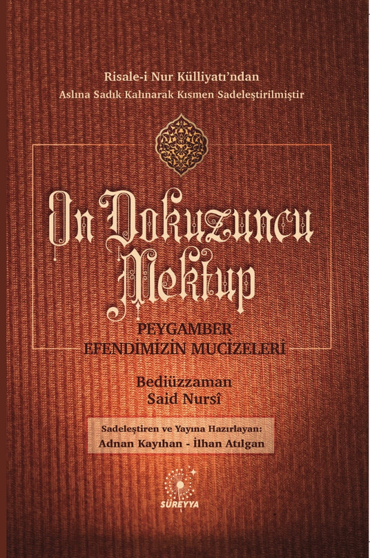 On Dokuzuncu Mektup Peygamber Efendimiz‘in Mucizeleri kitap kapağı – Bediüzzaman Said Nursî
