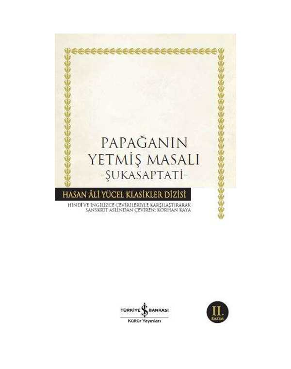 Papağanın Yetmiş Masalı –Şukasaptati kitap kapağı