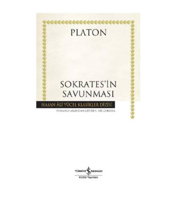 Sokrates'in Savunması kitap kapağı