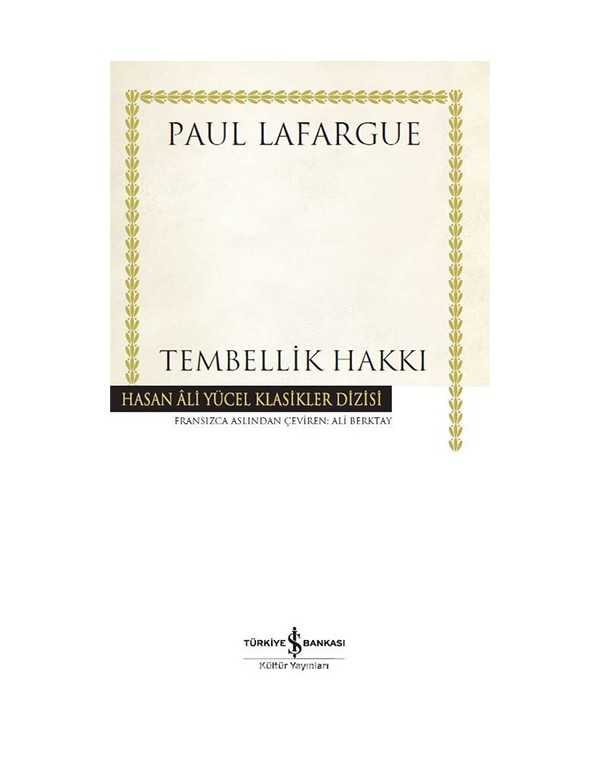 Tembellik Hakkı kitap kapağı