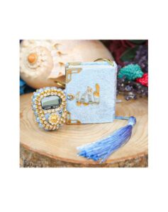 Hediyelik Mini Kuran & Lüks Taşlı Zikirmatik - Mavi